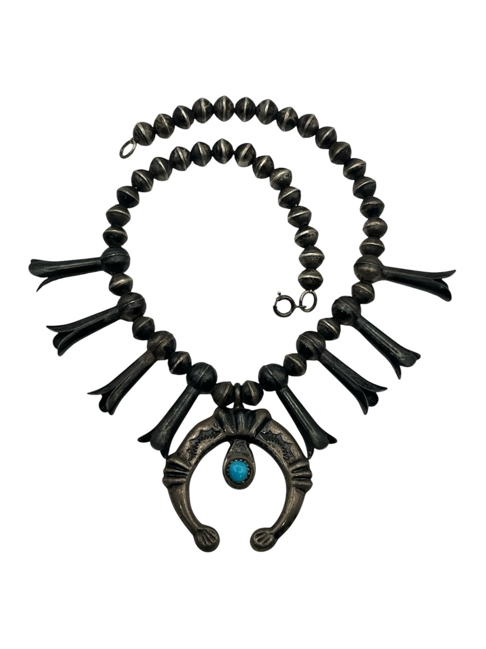 Navajo Native American sterling silver squash blossom necklace for CHILD vintage